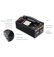Chargeur de batterie au lithium 4 canaux 1200W 2*600W Puissance pour batterie LiPo HV 6S Chargeur de batterie équilibré pour batteries lithium-ion