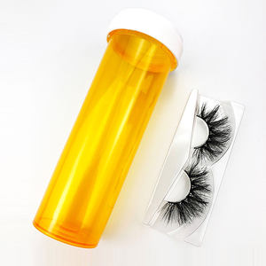 Vizon göz Lahes ambalaj kutusu toptan özel etiket ilaç kirpik durumda pembe mor plastik hap şişesi kirpik paketi - Product Image 6