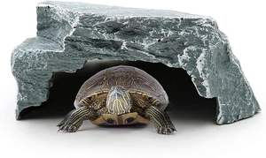 Reptile Cave Résine Cachette Habitat Aquarium Décor Creux Bûche Moussue Ornement pour Tortues Grenouilles <span class=keywords><strong>Zoo</strong></span> Réservoir Décoration - Product Image 3