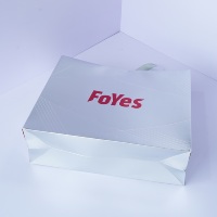 Weiße Karton-Geschenktüte mit Individuell Bedrucktem Logo für Unternehmenswerbung und Supermarkt-Promotion mit Gestanzten Griffen im Offsetdruck