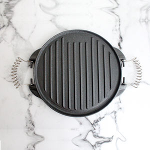 <span class=keywords><strong>Plaque</strong></span> <span class=keywords><strong>de</strong></span> barbecue réversible à deux poignées pour cuisinière à gaz - Product Image 3