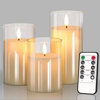 Vela LED sin Llama con Cadena de Luces, Funciona con Pilas, con Control Remoto y Temporizador, Decoración para el Hogar