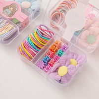 Nouvel Arrivage : Ensemble d'élastiques à cheveux couleur bonbon avec mini-boîte, très extensibles, ne blessent pas les cheveux, accessoires pour cheveux d'enfants, ensemble de rangement