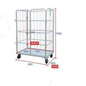 Foldable Powder Coating Roll Container Logistics Trolley <strong>Transport</strong> <strong>Carts</strong> Roll Cages for Warehouse Supermarket - Product Image 2