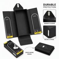 Boîte d'emballage en papier pour écouteurs avec impression couleur personnalisée, conteneur en carton avec languette pour affichage de vente au détail de casques intra-auriculaires filaires