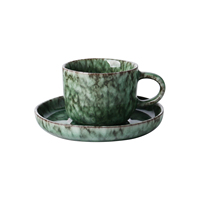 Gobelets à latte en céramique à imprimé léopard de style rétro délicat petites tasses à café de grande valeur avec soucoupes Design de personnalité