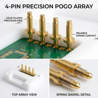 Conector Hembra Pogo Pin de Latón Chapado en Oro de Alta Frecuencia con Resorte de Contacto para PCB, Corriente Nominal de 5A