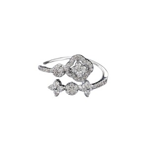 Fashion 14k Gold Filled Jewelry Insert Vvs Gra Moissanite Romantic Perfoume Four-leaf Clover <b>Open</b> <b>Rings</b> Adjustable for Woman - Product Image 1