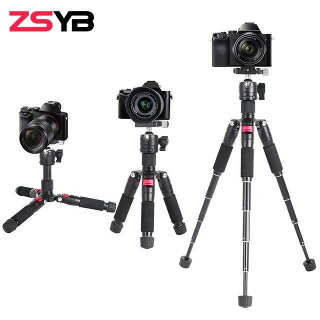 ZSYB Aluminum Alloy Photography Video Camera Shooting Adjustable Portable Lightweight Tripod