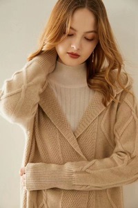 Oem Sweat à capuche en tricot épais Long Pull <span class=keywords><strong>Manteau</strong></span> Femmes Sans Bouton Couverture Longueur au Genou Cachemire Wrap Cable Knitting Coat Cardigan Avec Ceinture - Product Image 6