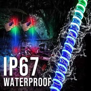 Nebrixglova TFL-04 xoắn ốc RGB <span class=keywords><strong>Led</strong></span> Roi ánh sáng cho ATV UTV rzr 2-6ft ABS COB công nghệ không dây điều khiển từ xa mới - Product Image 6