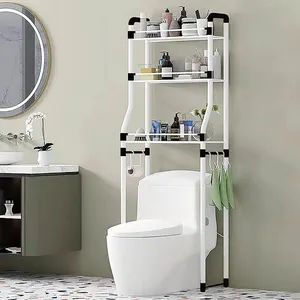 Ev tuvalet depolama raf tuvalet çamaşır makinesi depolama raf zemin tuvalet banyo perforasyon-ücretsiz depolama cihazı