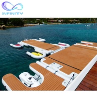 Plateforme flottante gonflable commerciale en drop stitch, quai pour jet-ski, plateforme de pêche gonflable pour la mer