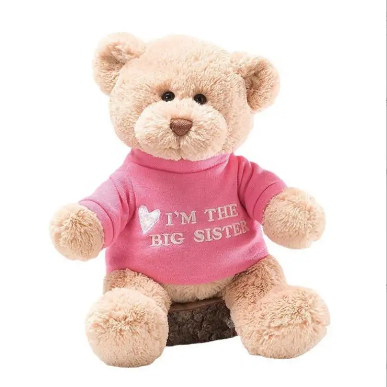 Juguete de peluche suave de oso pardo animal personalizado con camiseta diseño de oso de peluche regalo promocional