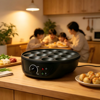 Machine à crêpes et pancakes compacte, antiadhésive, de qualité alimentaire, avec température réglable et protection contre la surchauffe, pour la cuisine DIY, avec styles de plaques sélectionnables