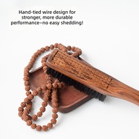 Brosses à cheveux en bois de santal de haute qualité, résistantes à la perte de poils, avec 5 rangées de brosses à fil nouées à la main