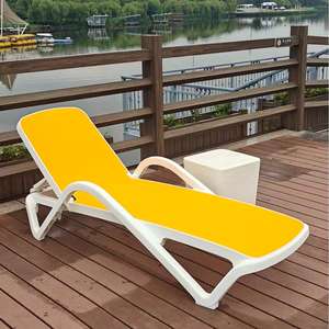 كرسي صالة حديث قابل للتعديل في جميع الأحوال الجوية كراسي استلقاء بلاستيكية للشاطئ في الهواء الطلق حديقة سطح السفينة الفندق-أسرة شمسية فاخرة - Product Image 5