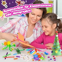 Ensemble de 3000 pièces de matériel créatif pour pompons faits main, jouets à coller, kit d'artisanat pour filles de 4 à 9 ans, cadeaux de Pâques pour enfants de 3 à 9 ans