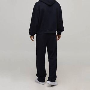 <b>Black</b> Crest Logo <b>Hoodie</b> Sweatpants Varsity Custom <b>Men</b> Two Piece Tracksuit - Product Image 2