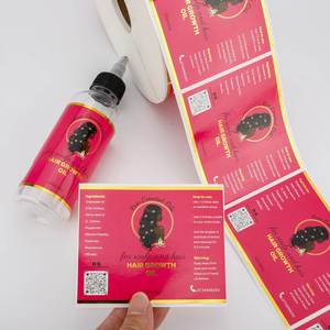 Étiquettes d'emballage écologiques autocollantes en PET imperméables rectangulaires de 120 ml pour huile de croissance capillaire aux huiles essentielles de rose - Product Image 6