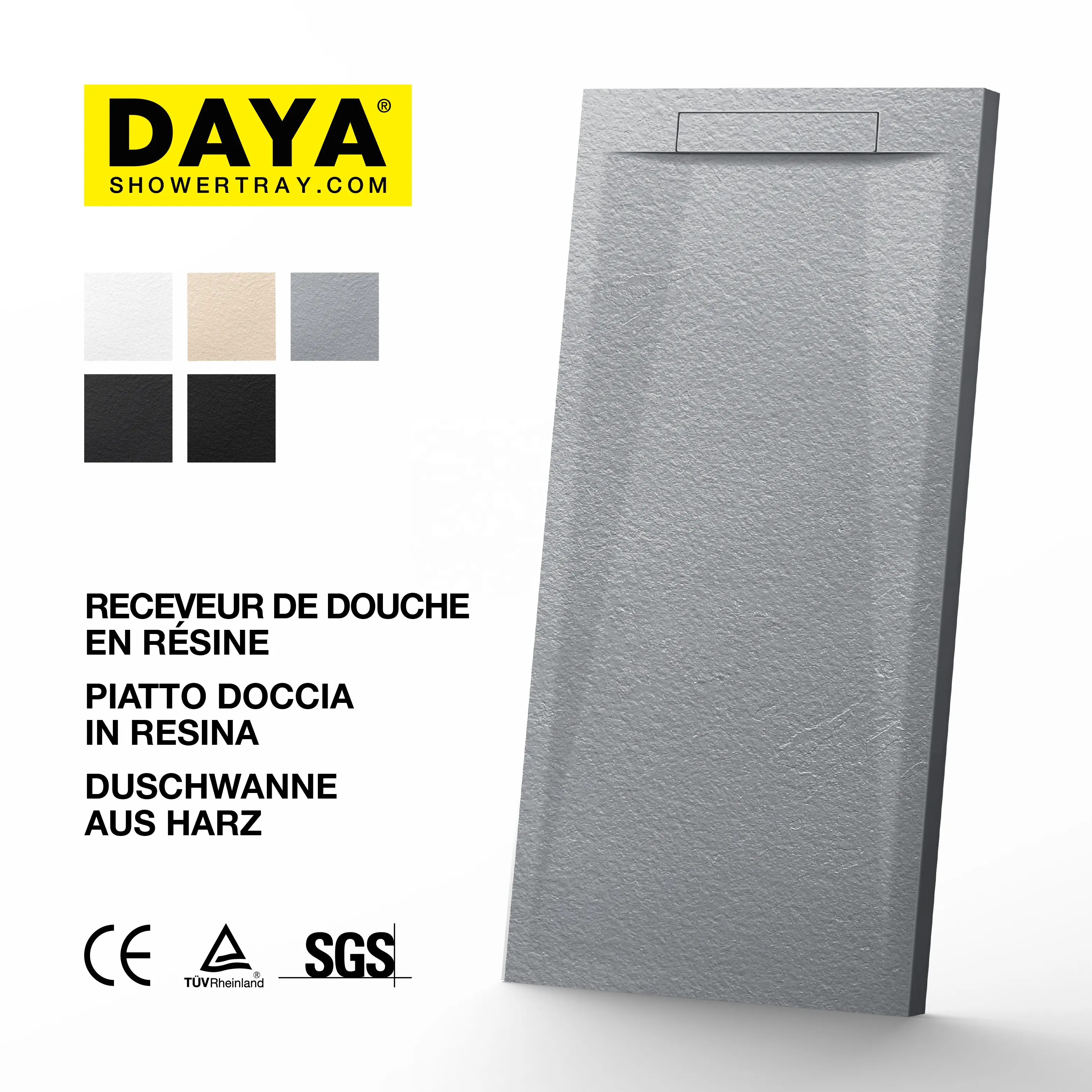 DAYA High quality standard bathroom designs shower enclosures different style customized resin shower base pan