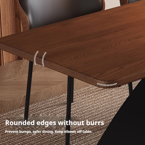Ensemble de table à manger rectangulaire en bois massif de style rétro moderne, table de travail de luxe légère de style designer, table longue, mobilier de salle à manger pour la maison - Product Image 5