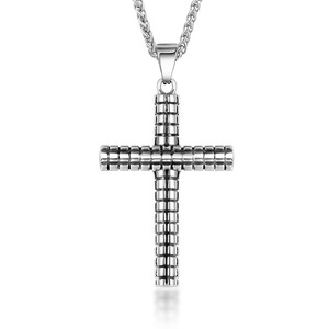 Stainless Steel <b>Cross</b> Pendant Necklace For Men Simple Design SP790 - Product Image 1