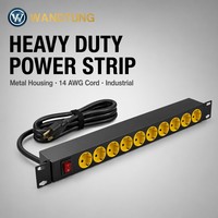PDU certifié ETL pour salle informatique, 10 prises allemandes Schuko 16A 230V, équipement de distribution d'alimentation robuste, multiprise haute performance