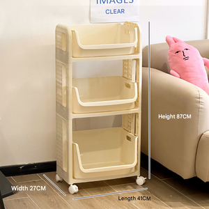 Estante <span class=keywords><strong>de</strong></span> Almacenamiento <span class=keywords><strong>Plegable</strong></span> <span class=keywords><strong>de</strong></span> Tres Niveles para Debajo del <span class=keywords><strong>Escritorio</strong></span> en Dormitorios Estudiantiles, con Diseño Moderno para Mochilas y Carrito para Libros - Product Image 5