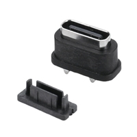 Connecteur USB Type C IPX7 16P vertical étanche, connecteur DIP USB C pour carte de circuit imprimé (PCB), interface H=6.5/7.5mm, prise USB 2/4/6/12/16/24 broches