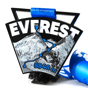 Haisangke – médailles <span class=keywords><strong>Everest</strong></span> 3D en alliage <span class=keywords><strong>de</strong></span> zinc noir, haute qualité - Product Image 3