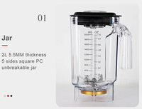 Longyue 737 Modèle 2 en 1 Mixeur multifonctionnel 2L ABS 6 lames Style moderne Mélangeur domestique et hôtelier Presse-agrumes Smoothies glacés