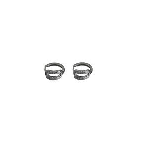 S925 Sterling Silver Hoop <b>Earrings</b> Geometric Design Channel Setting Sparkling Diamond Women's Everyday Wear Fine <b>Cuff</b> <b>Earrings</b> - Product Image 5