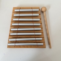 Hot Sale Percussion Instrument 8 Tone Meditation Wooden Chimes Hand Bell With Mallet