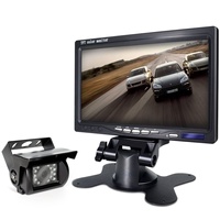 Monitor de Visión Trasera de 7 Pulgadas y 1024*600 de Fábrica, Conector de Aviación, 2 Entradas de Video de 4 Pines, Grabador, Monitor para Automóvil, Camión, Autobús, Camioneta, 12-24V