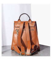 Sac à dos en cuir avec Logo personnalisé pour femmes, sac à main en cuir de vache à la mode en cire, sac à dos pour femmes âgées Sense, nouvelle collection 2023