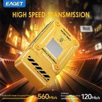 Unidad Flash USB EAGET FU80 Tipo-C de 128/256/512 GB, Unidad de Memoria USB de 560 MB/S con Cifrado de Huellas Dactilares, Unidad Flash USB de Estado Sólido de Lujo