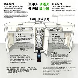 Nouvel ensemble table et chaise de salon de manucure, simple/double, blanc/noir, avec aspirateur haute puissance pour usage professionnel en salon de manucure double - Product Image 5