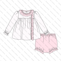 Impression personnalisée nouveau-né bébé fille vêtements ensembles 0-3 mois noël à volants enfant en bas âge filles vêtements bloomer ensembles courts
