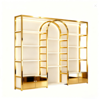 Support de présentation de magasin de cosmétiques haut de gamme en acier inoxydable, présentoir de parfum, vitrine de cosmétiques, étagères de présentation