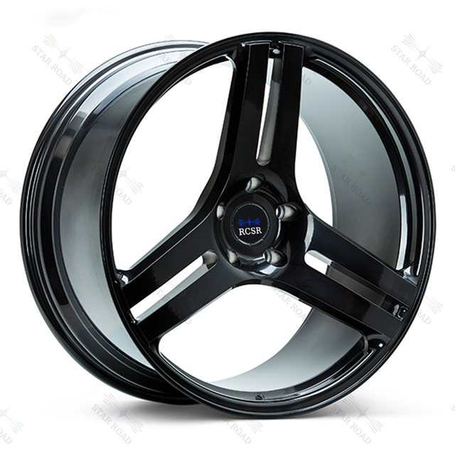 RCSR High Quality Black Color One Piece Two Piece 15 16 17 18 19 20 21 22 Inch Forged Aluminium Alloy Car Wheels
