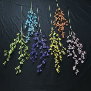Fleur artificielle Junheyuan à branche unique, rose, violette, jaune, bleu ciel, orange, rouge, verte, pour décoration intérieure et arrangement floral - Product Image 3