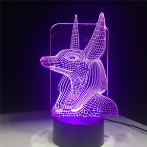 Luz Nocturna LED USB 3D con Base de Acrílico ABS Mini, Diseño de Ilusión Novedoso para Decoración del Hogar, Venta al por Mayor - Product Image 5