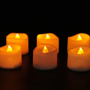 便宜的24支发光二极管蜡烛微小茶灯闪烁发光二极管蜡烛批发电子发光二极管茶灯蜡烛，用于派对节日装饰。