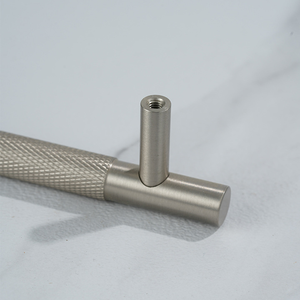 مقابض أبواب وأدراج خفية من النحاس المصقول بالنيكل الفضي الصلب للأثاث - Product Image 3
