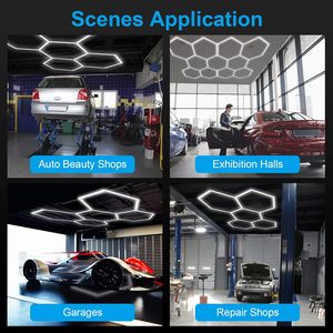 Lumière de plafond hexagonale pour <span class=keywords><strong>garage</strong></span> ETOP 14 Grid, 6500K, cadre rectangulaire, lumière LED pour <span class=keywords><strong>garage</strong></span>, <span class=keywords><strong>atelier</strong></span> de détail automobile - Product Image 5