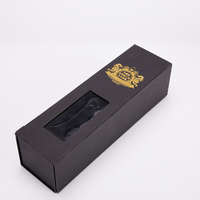 Boîte cadeau en papier pliable de luxe avec logo personnalisé, pelliculage mat, couvercle magnétique, pour bouteille de vin rouge, vodka ou whisky