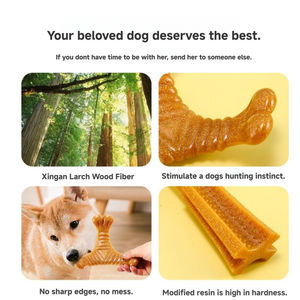 Langdurige Milieuvriendelijke Hond Kauwstok Gewei Stijl Hout Plastic Materiaal Tanden Poetsen Hond Spelen - Product Image 2