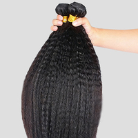 Extensions de cheveux humains 100% naturels brésiliens, lisses et crépus, mèches de cheveux humains Remy, trames de cheveux humains, cheveux humains lisses Yaki