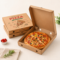 Boîte à pizza en carton ondulé personnalisée RDY Factory, emballage alimentaire jetable, boîte à emporter, boîte en papier écologique recyclable